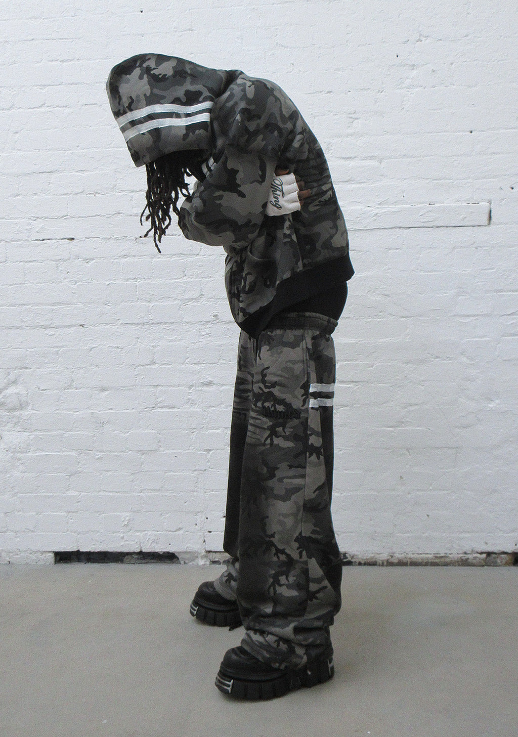GRIME OVERSIZED SWEATPANTS GREY CAMO